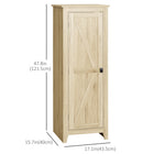 HOMCOM 48" H Kitchen Pantry Cabinet with Barn Door - Natural Wood-Farmhouse style with barn door complements any kitchen decor 