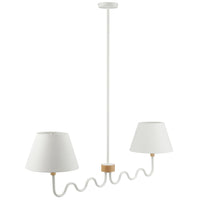 Modway Sunlit Squiggle 2-Arm Pendant Light - Natural/White-Squiggle Arms