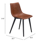 Zuo Daniel Dining Chair - Vintage Brown - Set of 2-6