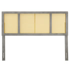 Modway Delmare Cane Full Headboard - Grey-Rubberwood and Rattan Construction