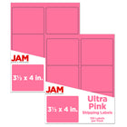 JAM Paper Mailing Address Labels - 3 1/3 x 4 - Ultra Pink - 2 sets of 120-9.6 ounce