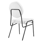 Modway Craft Upholstered Fabric Dining Side Chairs - Black/White-Chair Weight Capacity: 330 lbs.