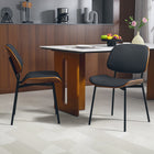 HOMCOM Dining Chairs in Mid Century Modern Style - Black - Set of 2-The polyurethane coating is water and wear-resistant for increased durability