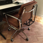 Plata Import Alark Office Chair Pu Leather Upholstery Low Back Metal Frame - Tan-Polyurethane coating