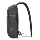 Champs Onyx Nylon Sling Bag - Black-Back zip pocket