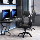 HOMCOM Racecar Style Office Chair - Grey-Premium quality PU leather upholstery, soft to the touch and easy to care for