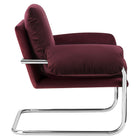 Modway Ansel Performance Velvet Accent Chair - Mulberry-Overstuffed Cushion