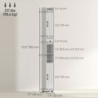 HOMCOM 73" Tall Narrow Bathroom Storage Cabinet - White Wood Grain-The slim, tall design fits seamlessly into small or narrow bathrooms