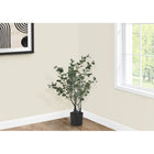 Monarch Specialties 35" Artificial Indoor Eucalyptus Tree - Floor - Black Pot-This artificial plant contains 270 realistic, life-like green and frosted green leaves on adjustable stems for a natural look