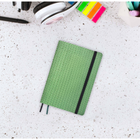 Hilroy Embossed Weave Journal - 4" x 6" - Lined - 96 Sheets - Forest Green-Secure elastic bungee closure helps protect contents
