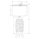 Monarch Specialties 27" H Table Lamp - Grey Resin / Ivory / Cream Shade-With a 5ft long transparent cord, this perfectly sized lighting accent can be placed on an end or side table in your living room or home office, or on your bedside table for a fresh contemporary look in your bedroom