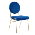 Modway Craft Performance Velvet Dining Side Chairs - Gold/Navy - 2 Pack-Mid-Century Modern Dining Chairs