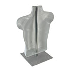 Azar Male White Plastic Bust Torso Mannequin - 12" Square Metal Base-Plastic vacuum form bust