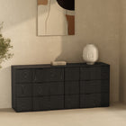 Manhattan Comfort Clive 72" Mid-Century Modern 6-Drawer Double Dresser - Black-Six spacious drawers provide generous storage for clothing, linens, and everyday essentials