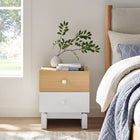 Modway Nolia 2-Drawer Colour Block Nightstand - Oak White-Wood Grain Laminate Finish