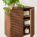 Modway Render Wall Mounted Bathroom Cabinet - Walnut-Slatted Door Fronts