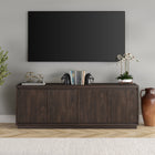 Hudson&Canal Presque TV Stand for TV's up to 75" - Alder Brown-Constructed of sturdy MDF materials in a handcrafted alder brown finish