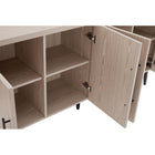 Manhattan Comfort Jodie 64.6" Mid-Century Modern Sideboard - Whitewashed Oak-4 Soft Close Doors with Ribbed Design