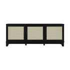 Manhattan Comfort Sheridan 62.99" Mid-Century Modern TV Stand - Black-Modern Cane Free Standing TV Stand for Living Room Use