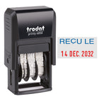 Trodat 4850 Mini Text Dater - "Recu le"-Smaller size makes this dater ideal for transporting in briefcase, suitcase or pocket