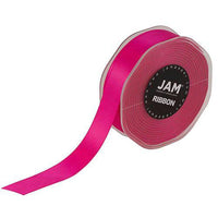 JAM Paper Double Faced Satin Ribbon - 7/8" W x 25 yd. - Shocking Pink-Colour: Shocking Pink