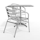 Flash Furniture 31.5'' Square Aluminum Indoor-Outdoor Table with 2 Slat Back Chairs (TLH32SQ017BCHR2)-Flash Furniture 5 Year Limited Product Warranty