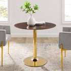Modway Verne 35" Dining Table - Gold Cherry Walnut-MDF Tabletop