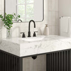 Modway Gridiron 36" Bathroom Vanity - White/Black-Stainless Steel Metal