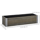 Outsunny Raised Garden Bed - 385" L x 12" W x 9" H - Light Grey-Non-woven fabric in the planting box to prevent soil loss 