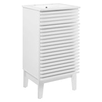 Modway Render 18" Bathroom Vanity Cabinet - White-Mid-Century Modern Style