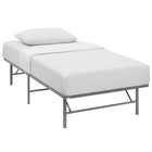 Modway Horizon Stainless Steel Twin Bed Frame - Silver-Modern Platform Bed Frame