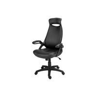 Monarch Specialties 7276 Multi-Position Office Chair - Black Leather-Look-High-back executive office chair in a commercial grade, durable, stain-resistant, and breathable black leather-look fabric.