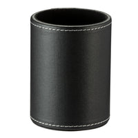 Gry Mattr Vegan Leather Pen Cup - Black-Crafted from durable vegan leather in black.