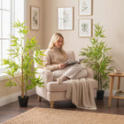Outsunny 4' Artificial Bamboo Tree - Green-A stable nursery pot provides a stable base 