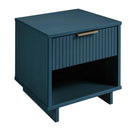 Manhattan Comfort Granville 18.11" Modern 1-Drawer Nightstand 2-Piece Set - Midnight Blue-Perfect for Bedside Storage, Lamps or Display Items