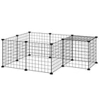 PawHut 14" H 12-Panel Pet Playpen with Door-Features dense wire mesh, preventing small pets from escaping or getting stuck 