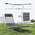 Outsunny Lounge Chair - Folding Adjustable Reclining Chair - Dark Grey-Made from UV-resistant mesh materials with powder coated steel frame