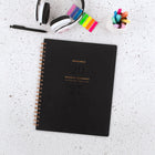 AT-A-GLANCE 2027 Signature Weekly/Monthly Planner - 11" H x 8-3/8" W - Black - Bilingual-Monthly: Open writing blocks, one month per two-page spread