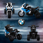 Aosom 6V Kids Motorcycle with Headlights - Blue-Functioning headlights and built-in music for a more immersive experience 