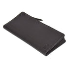 Club Rochelier Ladies Slim Clutch Wallet with Top Zipper - Brown-2 Slot pockets