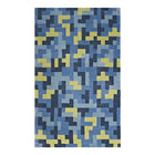 Modway Andela Interlocking Block Mosaic Area Rug - 8 ft W x 10 ft L - Multicolored Blue/Light Olive Green-Interlocking Block Mosaic Area Rug