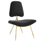 Modway Ponder Performance Velvet Lounge Chair - Black-Living Room Or Bedroom Lounge Chair
