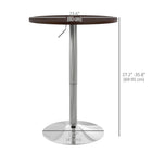 HOMCOM Round Bar Table, Easy Assembly for Home Bar, Small Dining Room- Walnut-Large and round base crafted from electroplated steel for strength