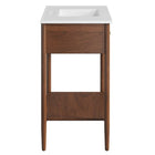 Modway Zaire 36" Bathroom Vanity - Walnut/White-Ceramic Sink Basin