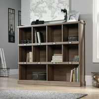 Sauder Barrister Lane Bookcase, Salt Oak (414726)-Cubbyhole storage for books, binders, framed photos, collectibles, and more.