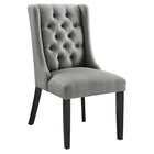 Modway Baronet Button Tufted Fabric Dining Chair - Light Grey-Elegant Modern Dining Side Chair