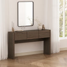 Manhattan Comfort Linda Modern 3-Drawer Console Table - Walnut Brown-Includes 3 Spacious Drawers with .75 Extension