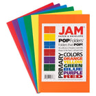 JAM Paper Legal Plastic 2 Pocket POP Folders - Durable School Folders - Assorted Primary Colours - 6 Pack-Size: 9 x 14.5 inches | Easily fits A4 documents 