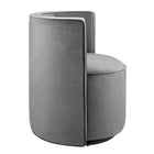 Modway Della Performance Velvet Fabric Swivel Chair - Grey-Dense Foam Padding
