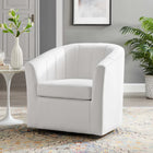 Modway Prospect Performance Velvet Swivel Armchair - White-Performance Velvet Upholstery